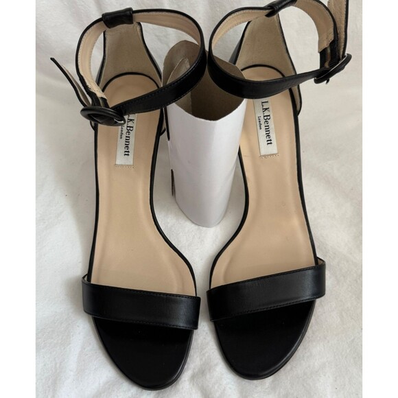 LK Bennett Shoes - NWOB L.K. Bennett Dora Black Leather Open Toe Sandals Heels  Sz EU 40 Stiletto